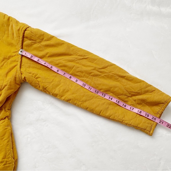 NWOT Quilted Collarless Corduroy Mustard Yellow Jacket - Picture 7 of 11
